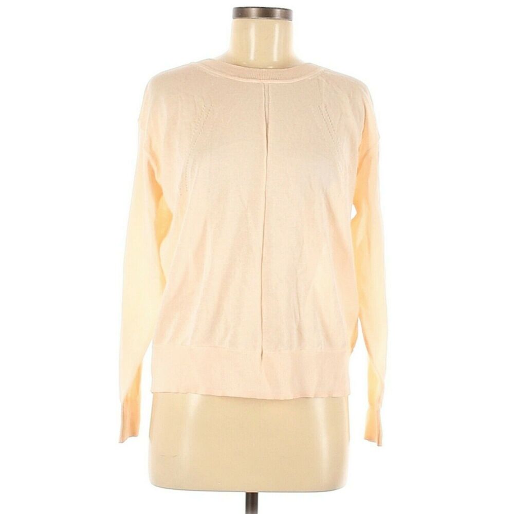 SANDRO Paris Ania open v-back pullover lightweight sweater knit top rose 2 M NEW